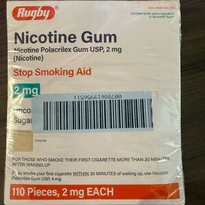 Red and White Nicotine Gum 2mg Smoking Cessation Aid
